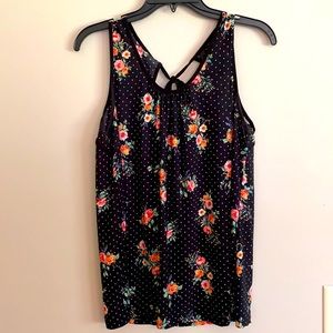 New black and floral blouse.